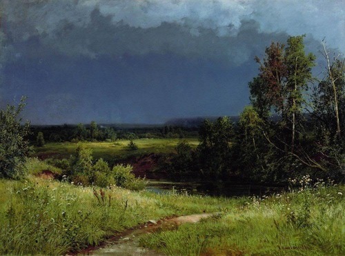 500x371 Artwork By Ivan Shishkin - Dark Wood Painting