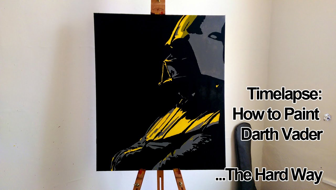 1280x724 Darth Vader Timelapse (Acrylic On Canvas) - Darth Vader Acrylic Painting
