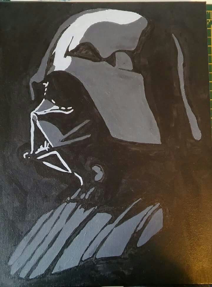 720x972 Darth Vader From Star Wars Painted In Acrylic Paint On Canvas - Darth Vader Acrylic Painting