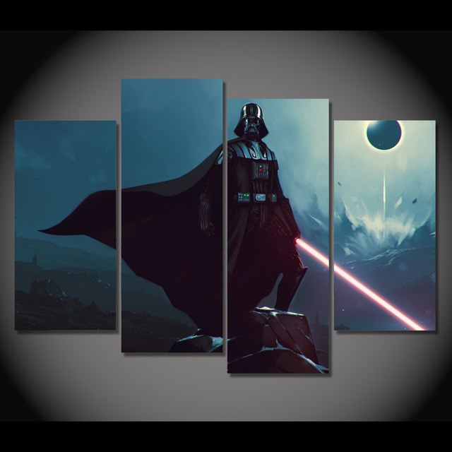 640x640 4 Pcsset Framed Hd Printed Movie Poster Darth Vader Picture Wall - Darth Vader Canvas Painting
