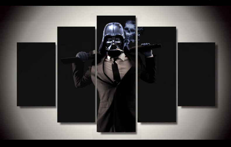 791x504 5 Panel Darth Vader In Suit Star Wars Canvas Painting Octotreasure - Darth Vader Canvas Painting