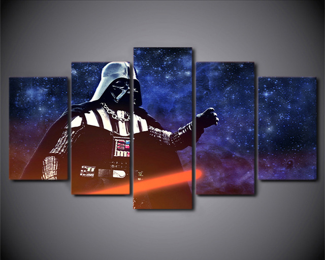 640x512 5piece Poster Prints Star Wars Darth Vader Canvas Art Pictures Hd - Darth Vader Canvas Painting