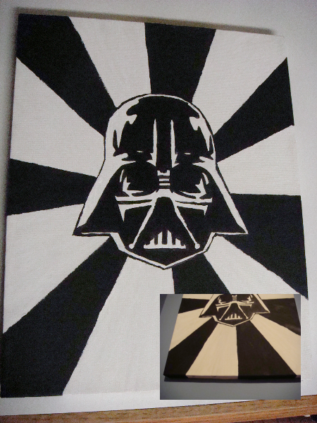 450x600 Darth Vader Painting By Armaine - Darth Vader Fishing Painting