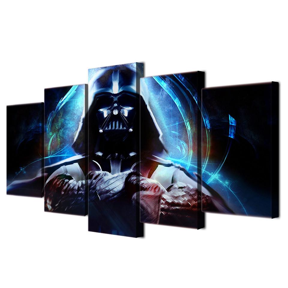 960x960 5 Piece Pcs Star Wars Canvas Panel Wall Art Darth Vader Picture - Darth Vader Fishing Painting