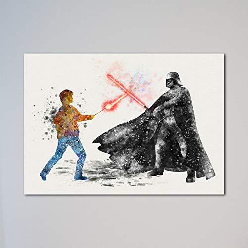 500x500 Star Wars Harry Potter Vs Darth Vader Print Handmade - Darth Vader Fishing Painting
