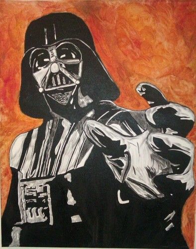 394x500 Darth Vader Original Oil Painting Star Wars Art Rare Disney Ebay - Darth Vader Oil Painting