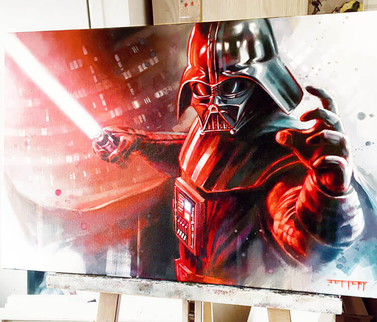750x640 Darth Vader Oil Painting By Ben Jeffery No. 3052 - Darth Vader Oil Painting
