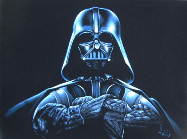 600x446 Darth Vader, Star Wars, Original Oil Painting On Black Velvet By - Darth Vader Oil Painting