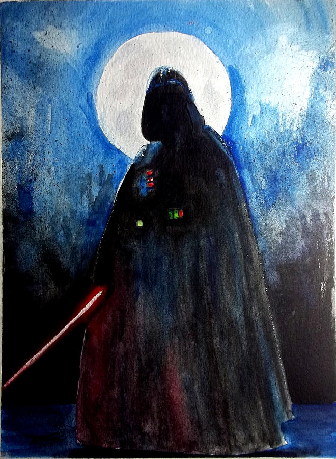660x900 Darth Vader Silhouette Painting By Rob Spitz - Darth Vader Painting