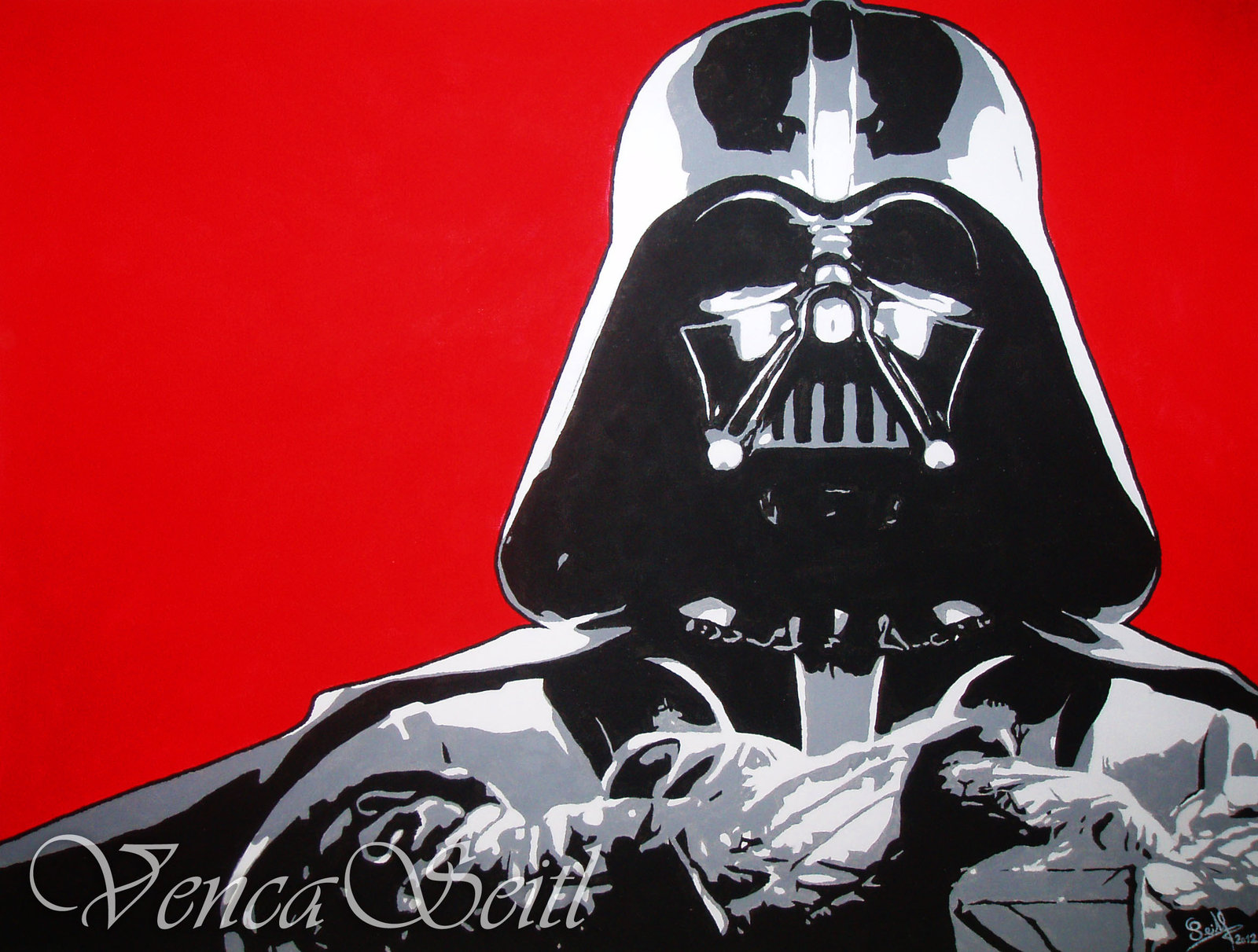 1600x1211 Darth Vader By Vencaseitl - Darth Vader Painting