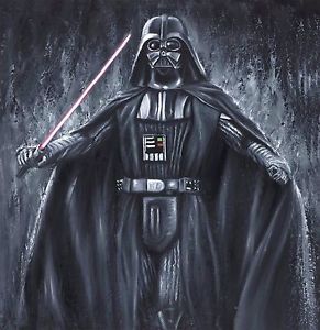 291x300 Darth Vader Painting Star Wars Artwork Stretched Canvas Print Ebay - Darth Vader Painting