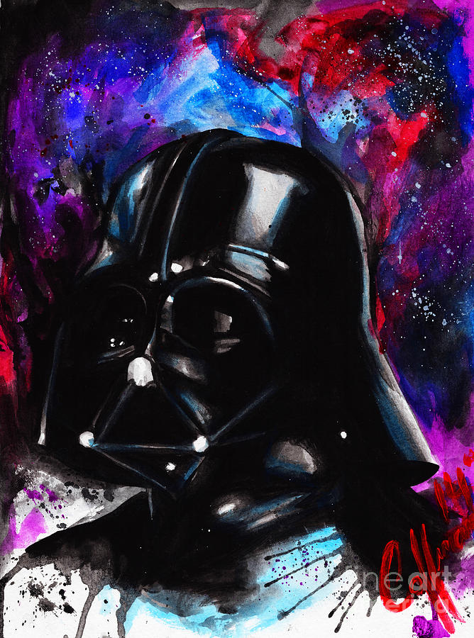 668x900 Darth Vader Watercolor Painting By Justin Coffman - Darth Vader Watercolor Painting