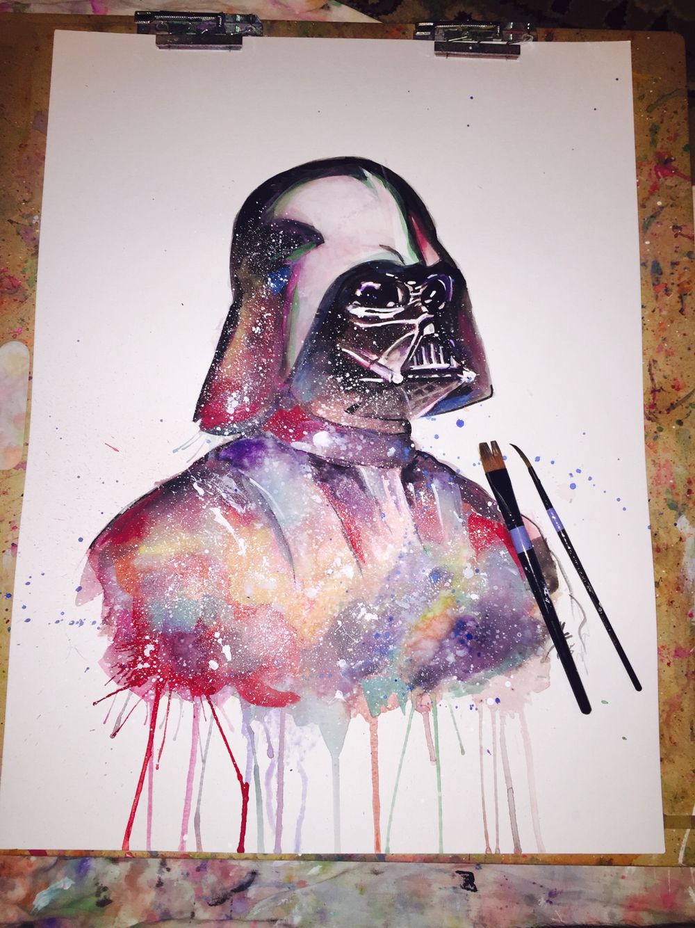 1000x1334 Darth Vader Watercolor By Matt Brooks. Art - Darth Vader Watercolor Painting