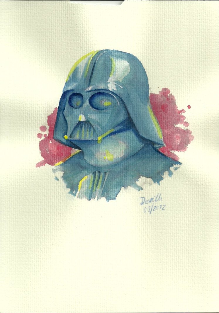 747x1068 Darth Vader Watercolor By Capdevil13 - Darth Vader Watercolor Painting
