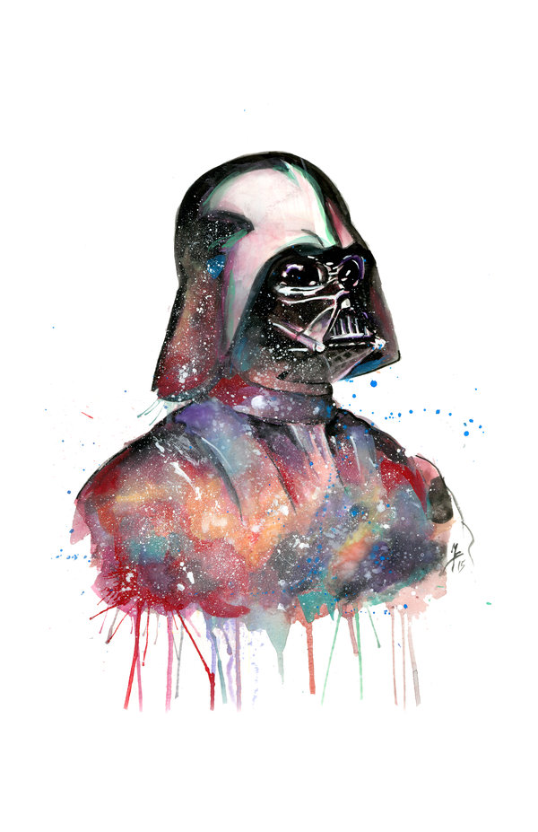 600x927 Darth Vader Watercolor By Mattbrooksart - Darth Vader Watercolor Painting