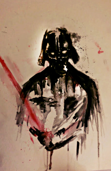 455x699 Darth Vader In Watercolors By Dabanana - Darth Vader Watercolor Painting