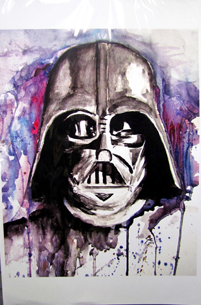 395x600 Darth Vader Joe Everson Art - Darth Vader Watercolor Painting