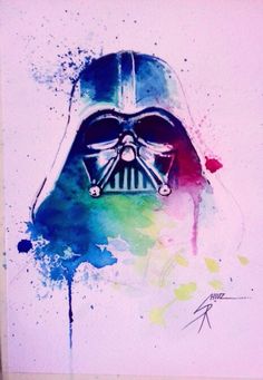 236x341 Vader With Reflectionvision Of His Former Self! Made This - Darth Vader Watercolor Painting