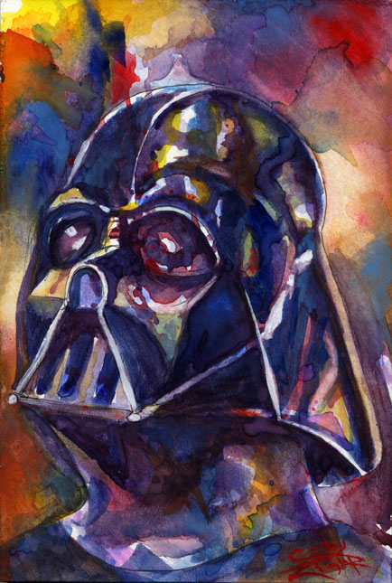 434x645 Darth Vader - Darth Vader Watercolor Painting