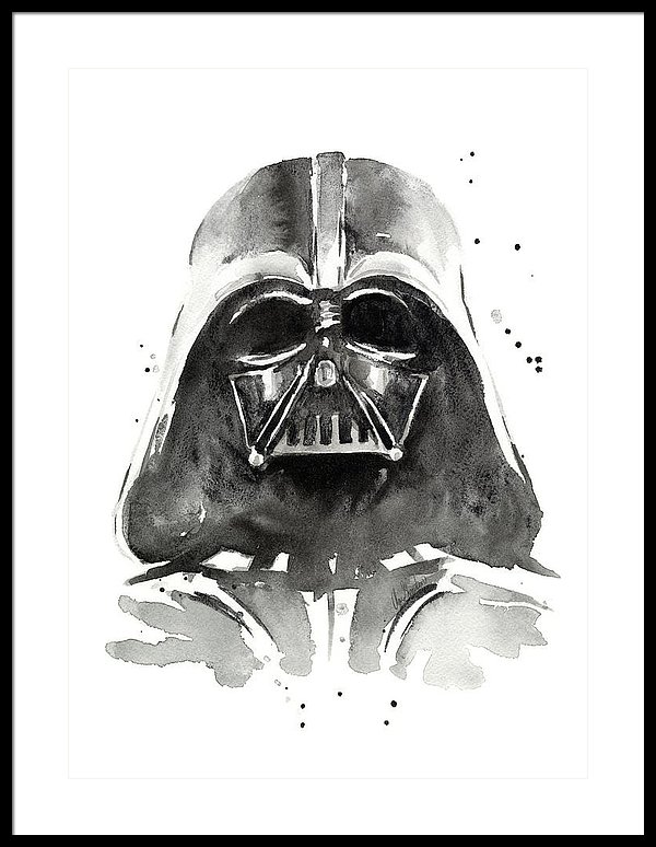 600x774 Darth Vader Watercolor Framed Print By Olga Shvartsur - Darth Vader Watercolor Painting
