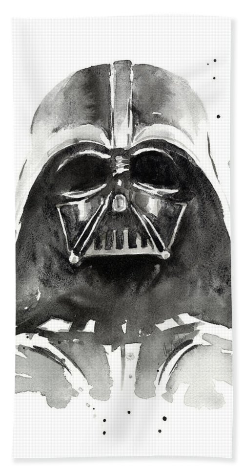 500x967 Darth Vader Watercolor Hand Towel For Sale By Olga Shvartsur - Darth Vader Watercolor Painting