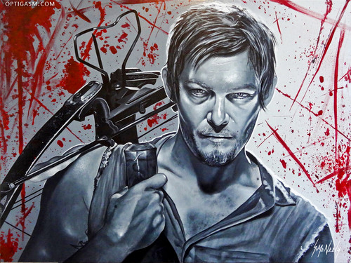 500x375 The Walking Dead Bilder Daryl Dixon Painting Hd - Daryl Dixon Painting