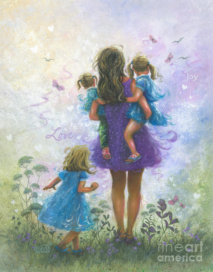 706x900 Mother Three Daughters Painting By Vickie Wade - Daughters Painting