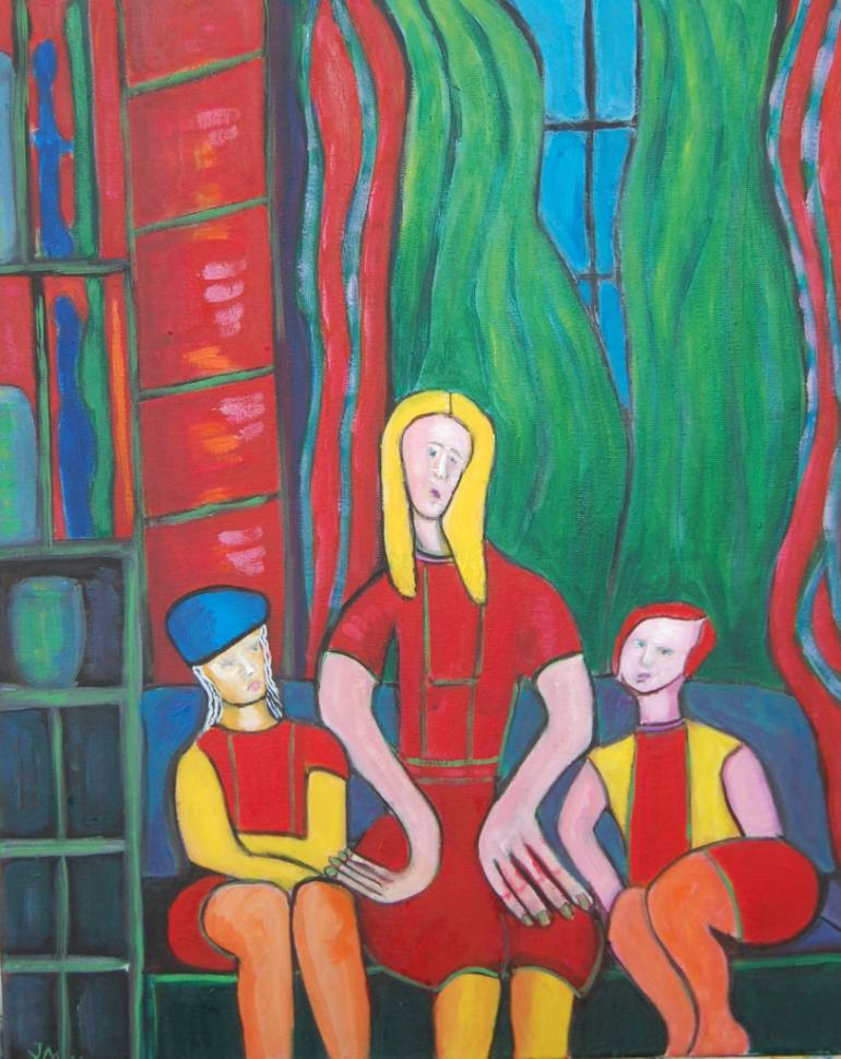 770x969 Saatchi Art Mother And Two Daughters Painting By Jack Michael - Daughters Painting