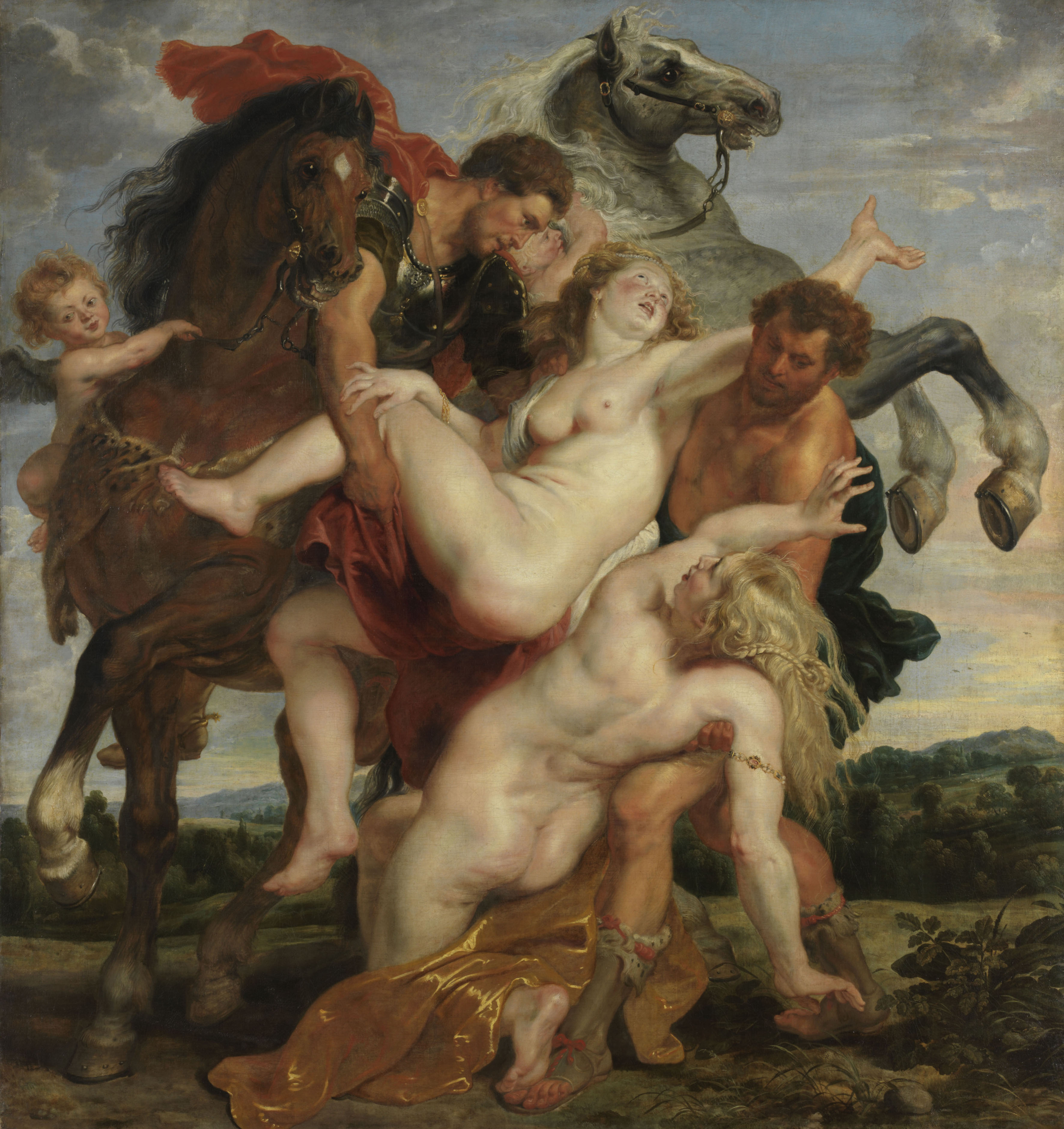 3543x3758 The Rape Of The Daughters Of Leucippus - Daughters Painting