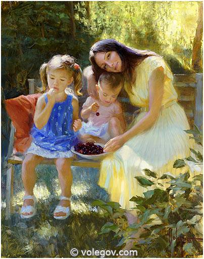 404x512 Polina With Her Daughters, Painting, - Daughters Painting