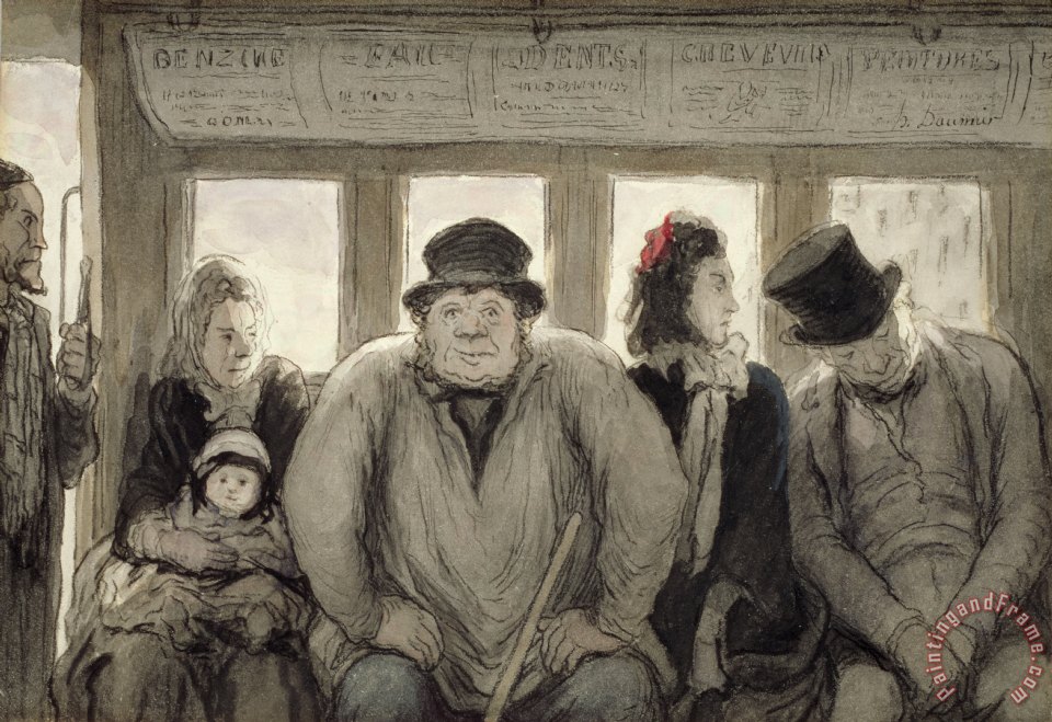 960x659 Honore Daumier The Omnibus Painting - Daumier Painting