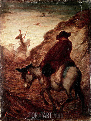 300x400 Sancho And Don Quixote Honore Daumier Painting Reproduction - Daumier Painting
