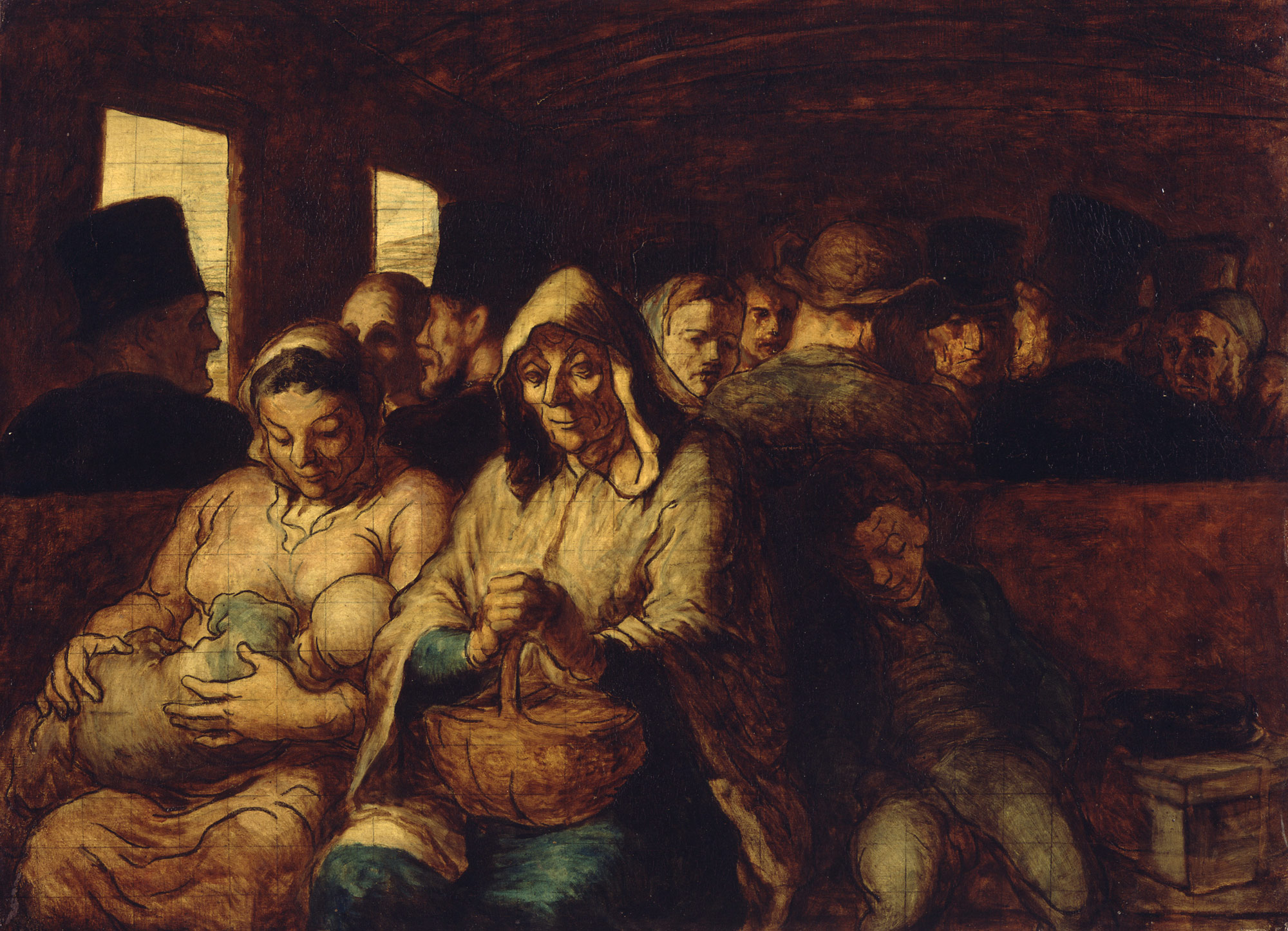 2000x1446 The Third Class Carriage Daumier 29.100.129 Work - Daumier Painting