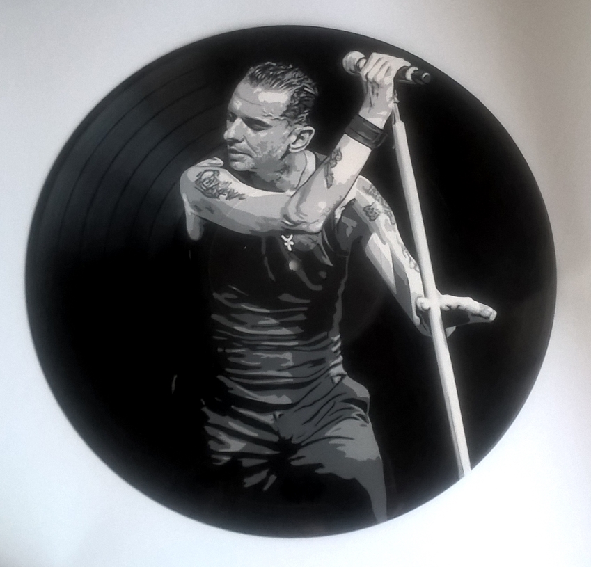849x815 Dave Gahan Painted Vinyl Record By Vantidus - Dave Gahan Painting