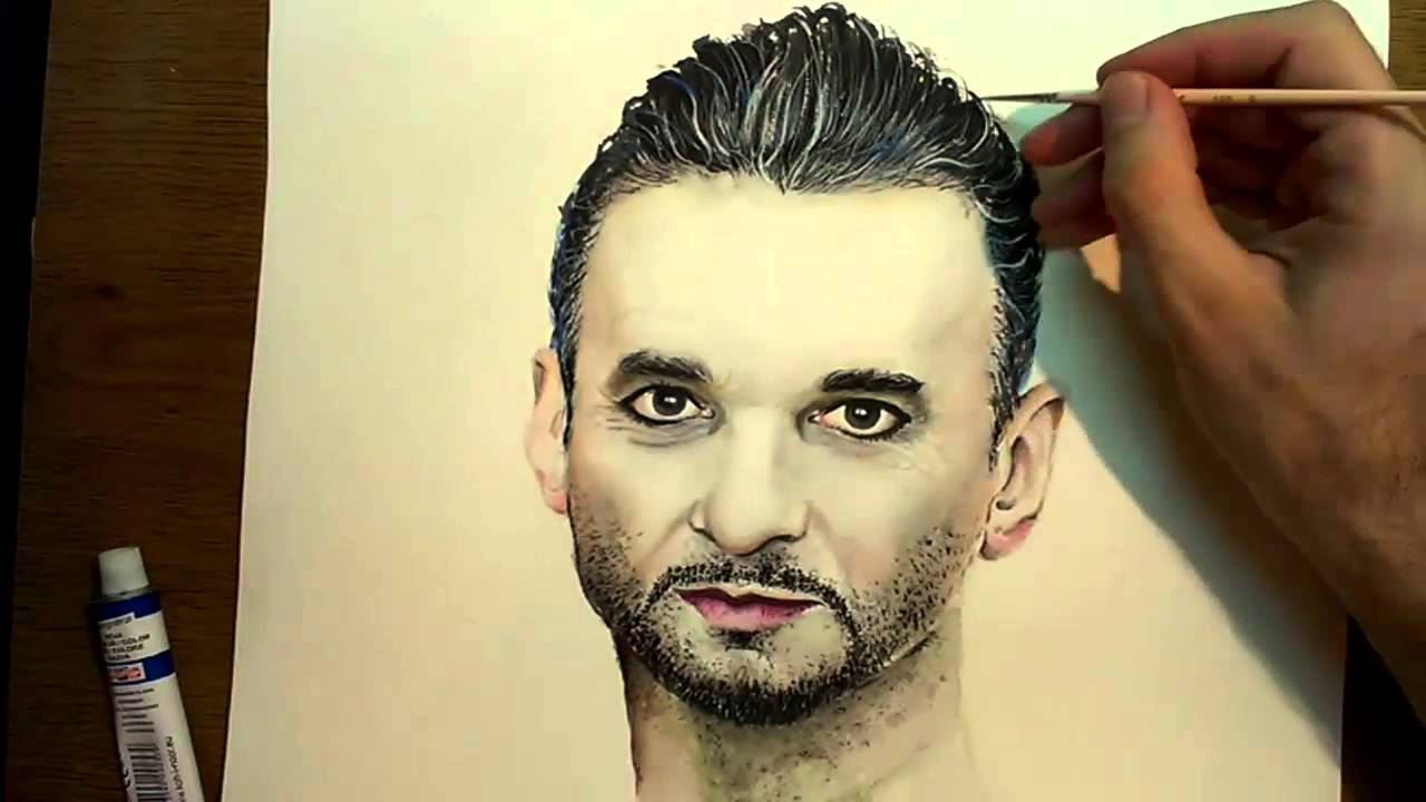 1280x720 Watercolor Painting Dave Gahan Depeche Mode By Jovan - Dave Gahan Painting