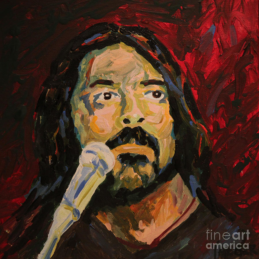 900x900 Dave Grohl Portrait Painting By Robert Yaeger - Dave Grohl Painting