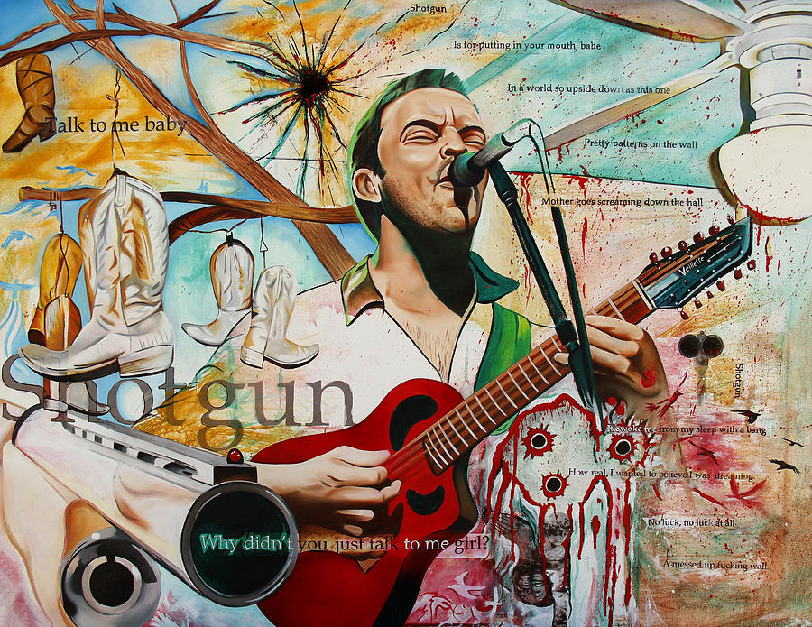 900x695 Dave Matthews Shotgun Painting By Joshua Morton - Dave Matthews Painting