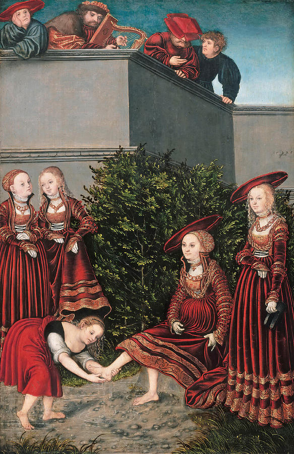 583x900 David And Bathsheba Painting By Lucas Cranach The Elder - David And Bathsheba Painting