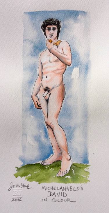 375x735 David And Goliath Paintings For Sale Saatchi Art - David And Goliath Michelangelo Painting