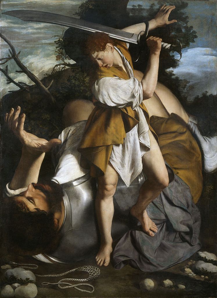 747x1024 David And Goliath Painting Orazio Gentileschi Oil Paintings - David And Goliath Painting