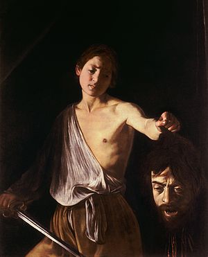300x371 David With The Head Of Goliath (Caravaggio, Rome) - David And Goliath Painting