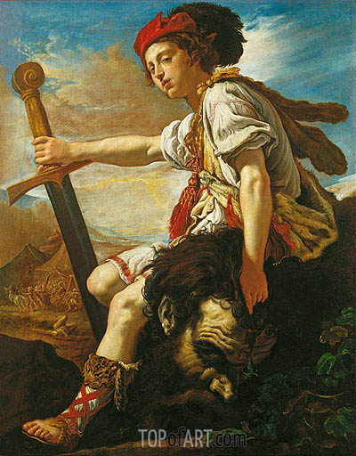 400x512 David With The Head Of Goliath Domenico Fetti Painting - David And Goliath Painting
