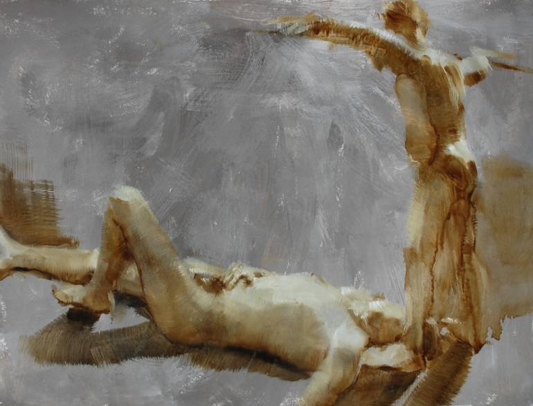 770x587 Saatchi Art David And Goliath Painting By Roche Gardies - David And Goliath Painting