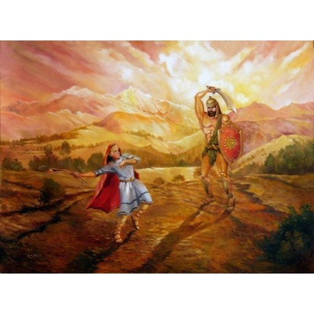 458x458 Steve Karro - David And Goliath Painting