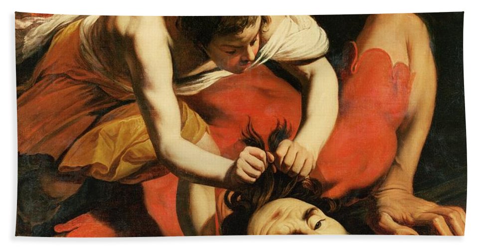 967x500 David With The Head Of Goliath Beach Sheet For Sale By - David And Goliath Painting By Michelangelo