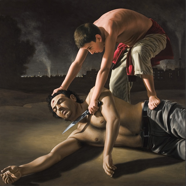 600x600 Caravaggio Vs. Rocco Normanno Compare - David And Goliath Painting By Michelangelo