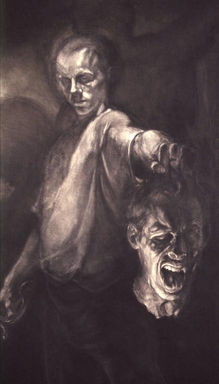 438x768 Christopher Ganz - David And Goliath Painting By Michelangelo