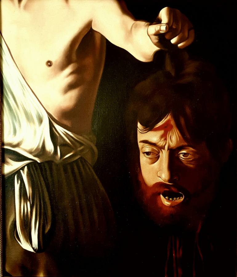 770x902 Saatchi Art David And Goliath After Caravaggio Painting By Luigi - David And Goliath Painting Caravaggio