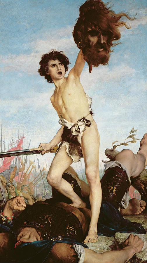 504x900 David Victorious Over Goliath By Dmc Troll - David And Goliath Painting Michelangelo