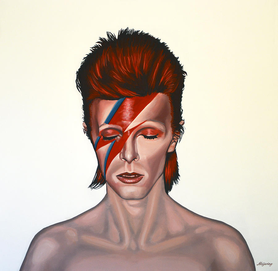 900x878 David Bowie Aladdin Sane Painting By Paul Meijering - David Bowie Painting